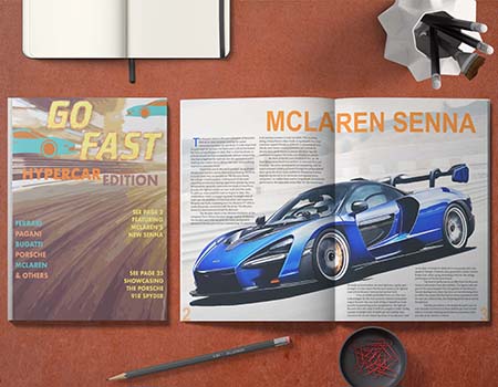 Article editorial layout cover and spread