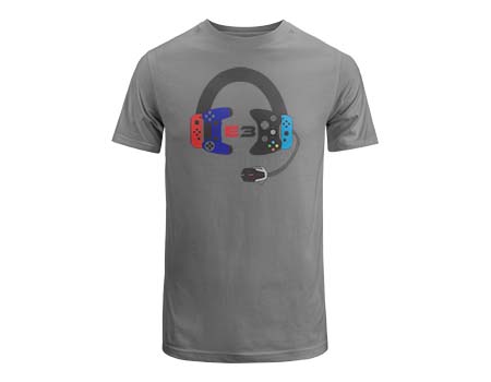 E3 shirt with headphones graphic