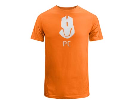 Orange E3 shirt with pc logo
